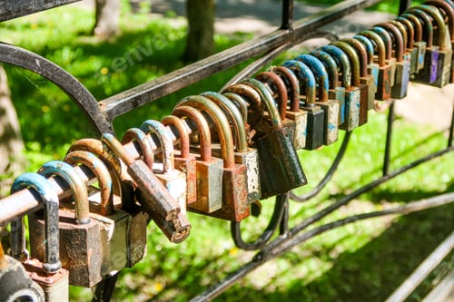 Preview: Castle Of Love Hanging On The Fence.