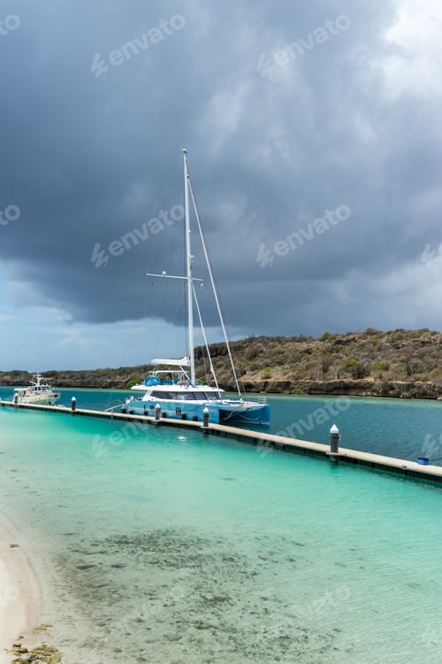 Preview: Boats Around A Pontoon Views Around Curacao A Caribbean Island