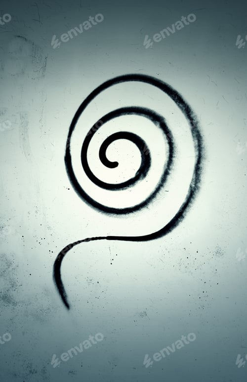 Preview: Spiral, A Spiral Detail In Black, Cement Wall In The City