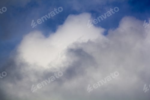 Preview: Beautiful, Fluffy, White And Grey Clouds And Blue Sky