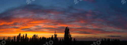 Preview: Landscape With Dramatic Light - Beautiful Golden Sunset With Saturated Sky And Clouds.