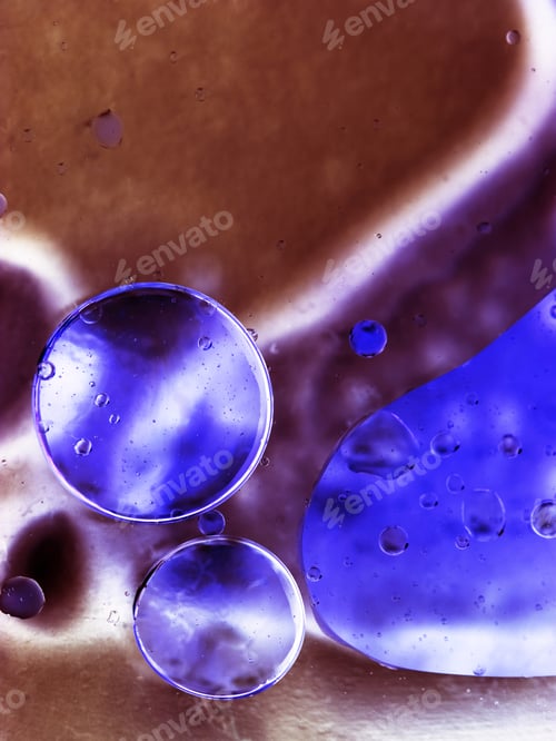 Preview: Abstract, Colorful Composition With Oil, Water And Ink