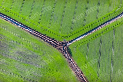 Preview: Aerial View Over The Rural Fields In Late Autumn