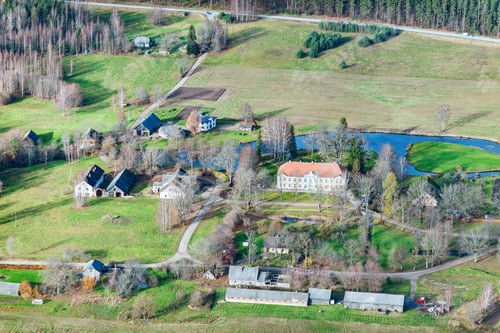 Preview: Aerial View Over The Village Veselava (Latvia)