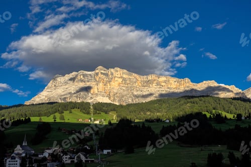 Preview: Heiligkreuzkofel In The Alpenglow, Fanes-Group, Dolomites, South Tyrol, Italy