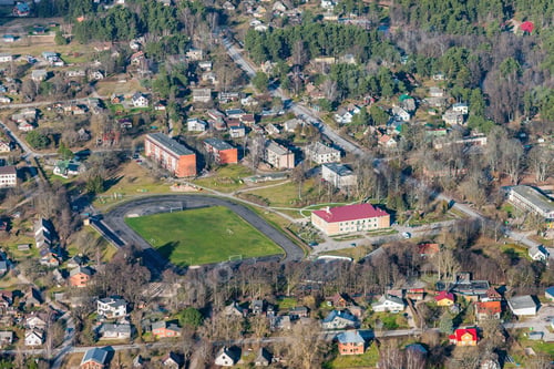 Preview: Aerial View Over The Village Engure (Latvia)