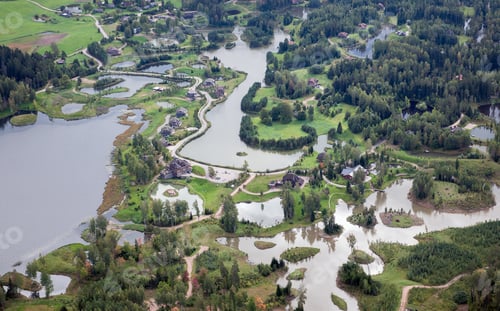 Preview: Aerial View Over The Small Village