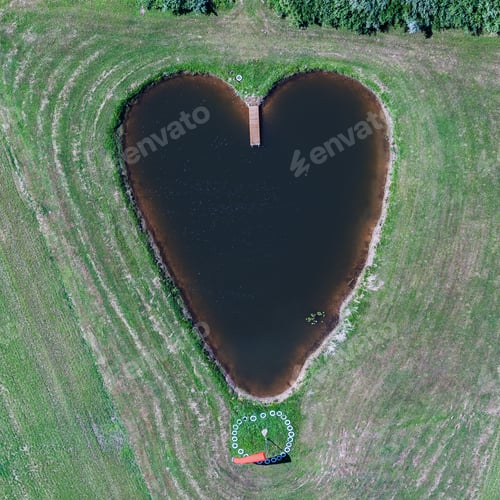 Preview: Aerial View Over The Heart Shape Pond