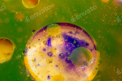 Preview: Abstract, Colorful Composition With Oil, Water And Ink