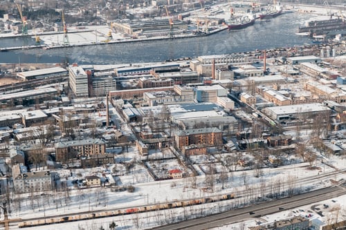 Preview: Aerial View Over The Riga Port And River Daugava