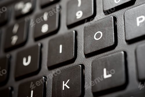 Preview: Detail Of A Black Laptop Keyboard.