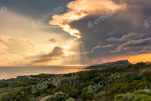 Preview: Amazing Cloudy Sunset In Sardinia, Italy