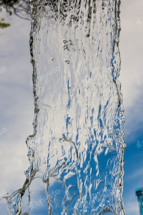 Preview: Transparent Falling Water Vertical Flows, Close Up