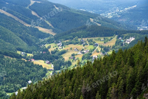 Preview: View Of Hiking Trails And Karkonosze (Krkonose) Mountains National Park At The Poland And Czech