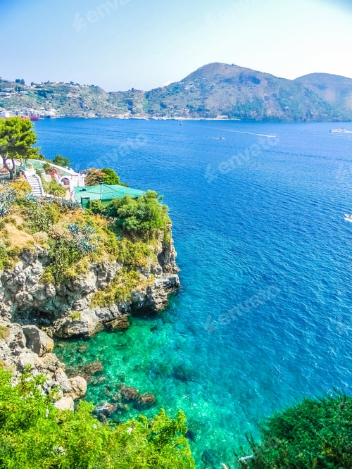 Preview: Beautiful Beach With Turquoise Crystalline Water In Lipari, Aeolian Islands, Sicily