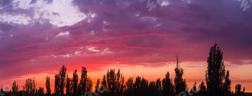 Preview: Landscape With Dramatic Light - Beautiful Golden Sunset With Saturated Sky And Clouds.
