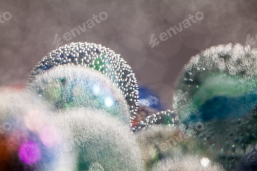 Preview: Abstract Underwater Composition With Colorful Glass Balls, Bubbles And Light