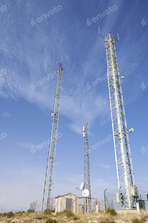 Preview: Telecommunications Towesr And Blue Sky