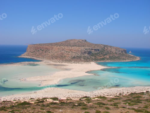 Preview: Photo From Iconic Caribbean Seascape Of Balos With Turquoise And Sapphire Clear Waters, Gramvousa