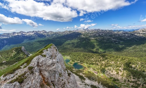 Preview: Mountain Scenery With Meadows, Peaks And Glacier Lakes In The Alps