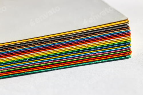 Preview: Colorful Paper Isolated On White Background, Close Up