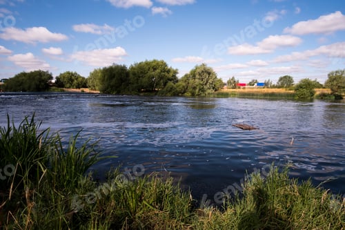 Preview: Rural Summer River Bank Scene Uk