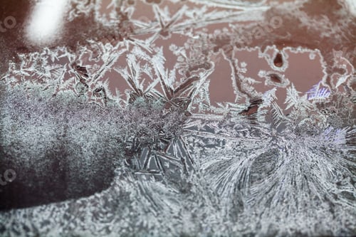 Preview: Ice Flowers On Glass - Texture And Background