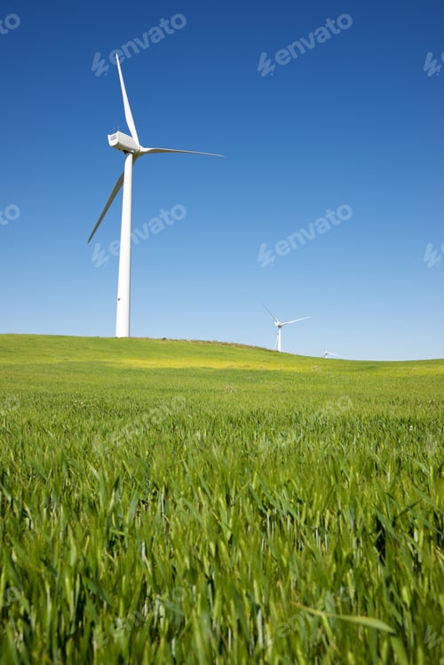 Preview: Windmills For Electric Power Production, Zaragoza Province, Aragon, Spain.