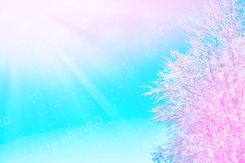 Preview: Frozen Winter Forest With Snow Covered Trees.