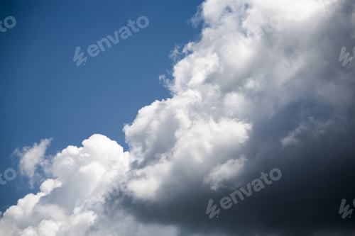 Preview: Beautiful, Fluffy, White And Grey Clouds And Blue Sky