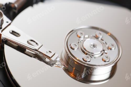 Preview: Closeup Of An Open Computer Hard Drive