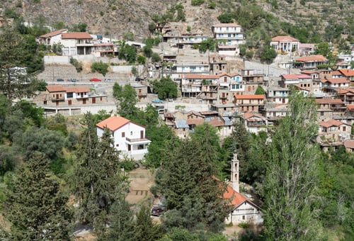 Preview: Famous Picturesque Mountain Village Resort Of Askas In Nicosia District At Troodos Mountains In