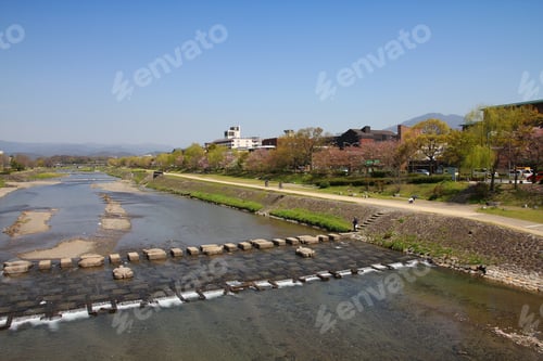 Preview: Kamo River Park In Kyoto, Japan. Also Known As Kamo-Gawa.