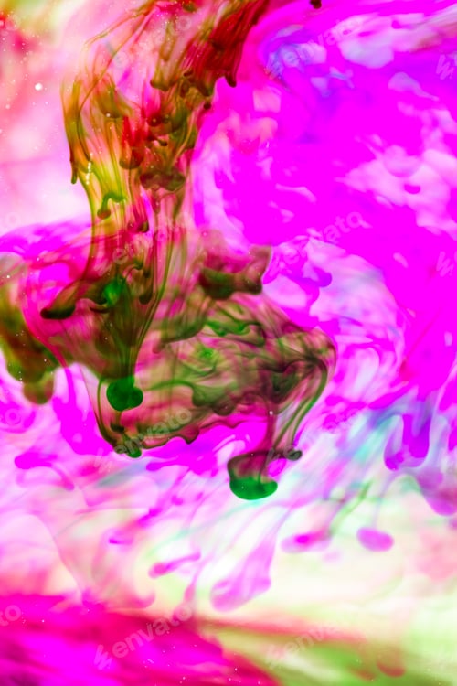 Preview: Abstract Composition With Ink And Small Bubbles. Beautiful Background, Texture And Colors