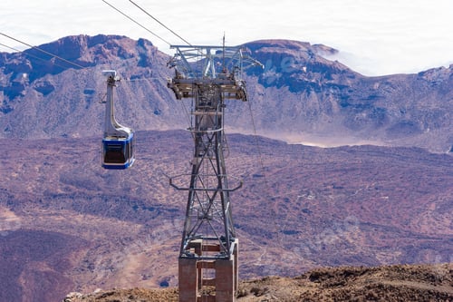 Preview: Cableway In Teide Volcano (Tenerife, Canary Islands - Spain).