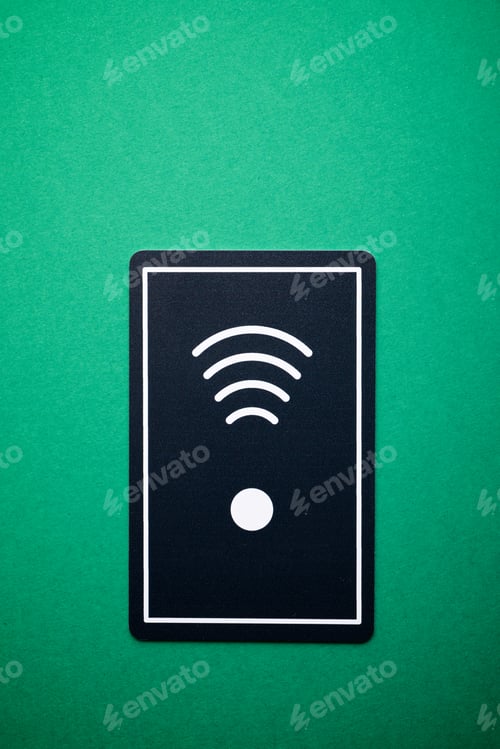 Preview: Hotel Wifi Card On A Green Table.