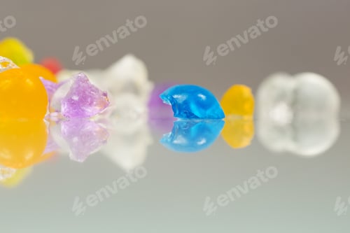 Preview: Abstract Textures And Patterns Of Broken Jelly Balls With Reflexions