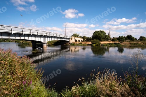 Preview: Iron Bridge Spanning The River Trent, Sawley, Derbyshire, Uk