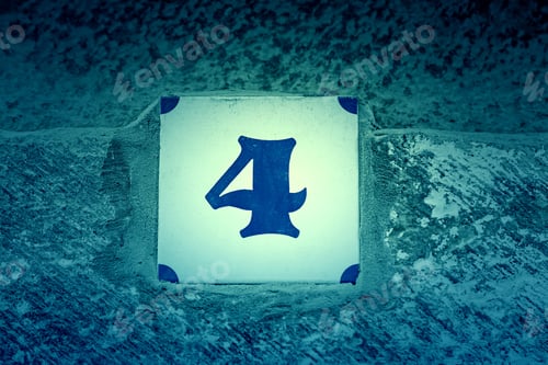 Preview: Number Four, Detail Of An Even Number, Information And Indication