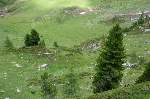 Preview: Mountain Scene Of The Italian Dolomites, Near The Giau Pass, On A Summer Afternoon.
