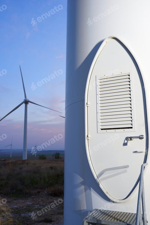 Preview: Windmills For Electric Power Production At Sunset, Pozuelo De Aragon, Zaragoza, Aragon, Spain
