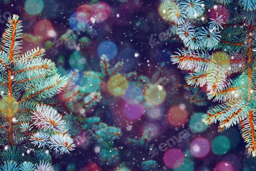 Preview: Toy. Christmas Abstract Colorful Festive Background. Greeting Card. Winter Landscape.