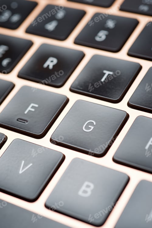Preview: Forefront Of A Pink Laptop Keyboard.