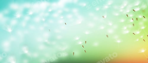 Preview: Seeds. Fluffy Dandelion Flower Against The Background Of The Summer Landscape.