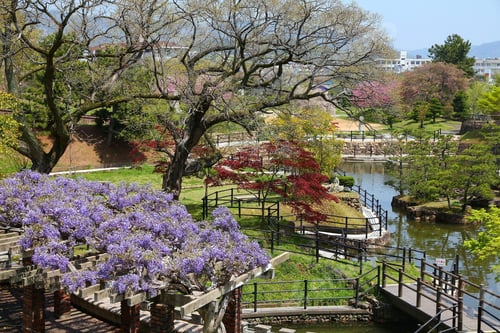 Preview: Himeji, Japan (Kansai Region). Japanese Garden Of Nagoyama Cemetery.