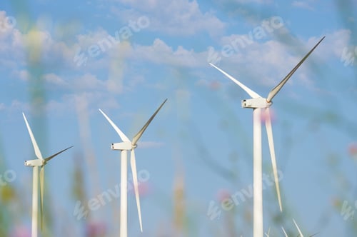 Preview: Wind Turbines For Electric Power Production, Zaragoza Province, Aragon In Spain.