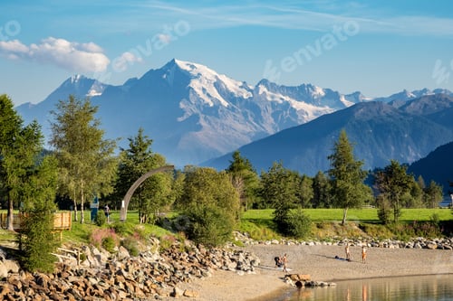 Preview: Beautiful View To Lago Di Resia, Reschensee, Lake Reschen, Alto Adige, South Tyrol, Italy