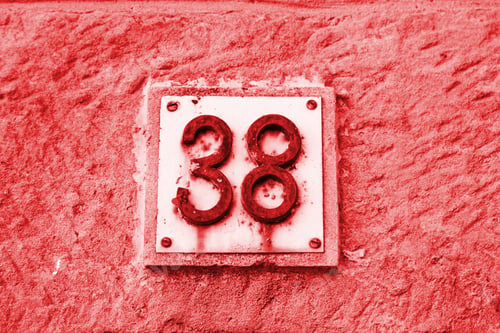 Preview: Number Thirty-Eight On The Wall, Detail Of A Number Of Information In A House, Figures