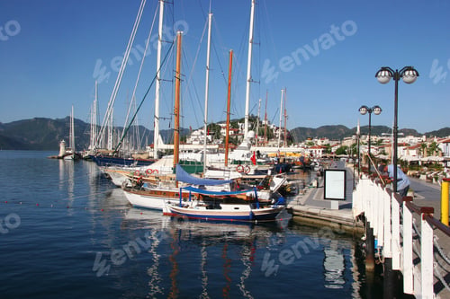 Preview: Bay Of Marmaris With Marine Harbor And Yachts, Sailing Boats On At The Quay