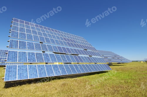 Preview: Solar Field With Blue Sky